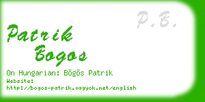 patrik bogos business card