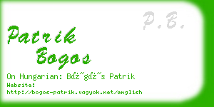 patrik bogos business card